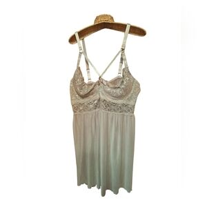 Just Sexy Lingerie LIZ040 TAUPE Mesh Lace Babydoll Chemise Plus Size 3X Fairy